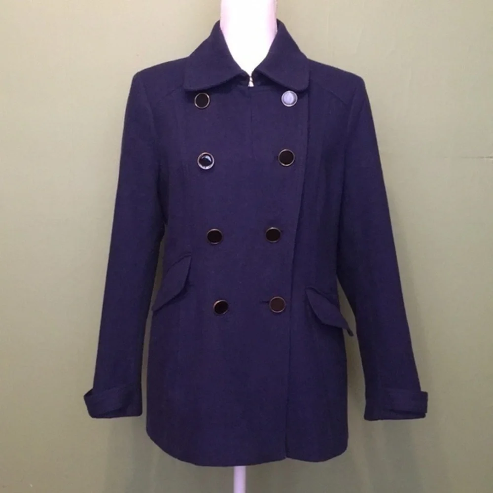 Express cobalt blue double breasted pea coat